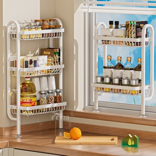 调料置物架窄款厨房调料架子台面上墙小型油盐酱醋调味料品收纳架