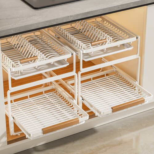 碗架抽屉式放碗盘收纳沥水架