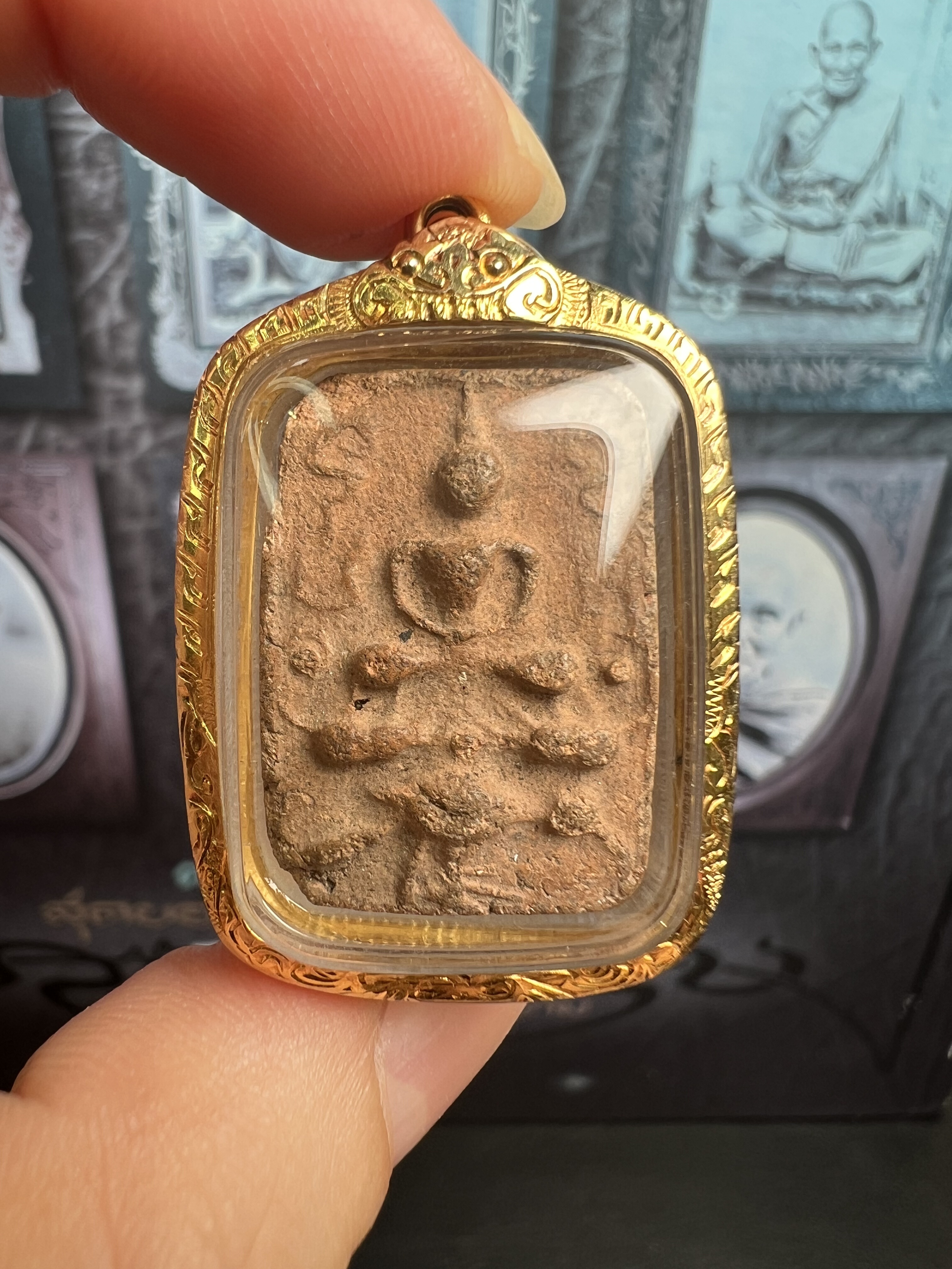 龙婆班2460人缘鸟神兽崇迪 金壳萨玛空鉴定卡 泰国佛牌崇迪吊坠