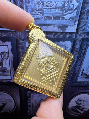 龙婆称2544四面神 k金壳萨玛空卡 泰国佛牌四面佛吊坠 正品 保真