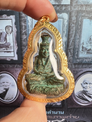 龙婆卡隆2548一期鲁士 青铜版 k金壳萨玛空卡 泰国佛牌吊坠 保真