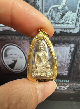 龙婆坤2535伦预知力量纯银小膜药师佛 金壳萨玛空鉴定卡 泰国佛牌