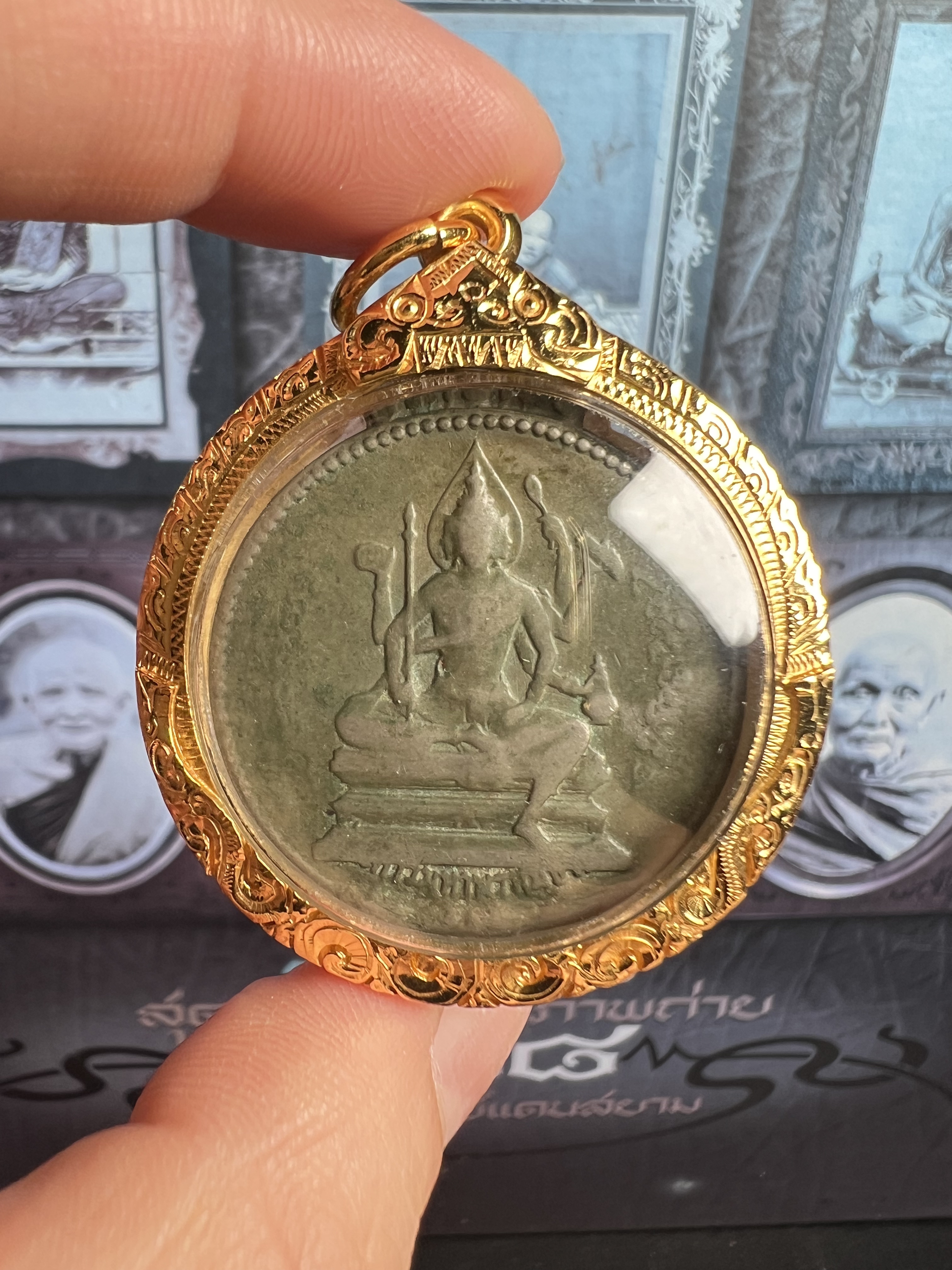 瓦当2508一期四面神 阿百架材质 k金壳萨玛空卡 泰国佛牌四面佛