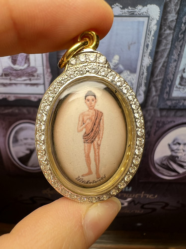 爱凯本庙2563瓷面locket k金钻壳萨玛空卡 泰国佛牌吊坠 正品