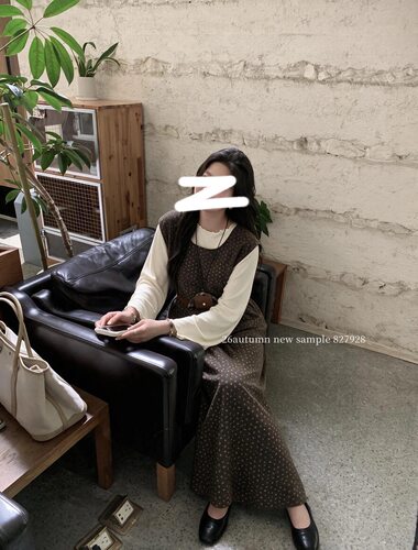 A-ONE PLUS 大码女韩系碎花半身裙长袖打底衫碎花马甲三件套套装
