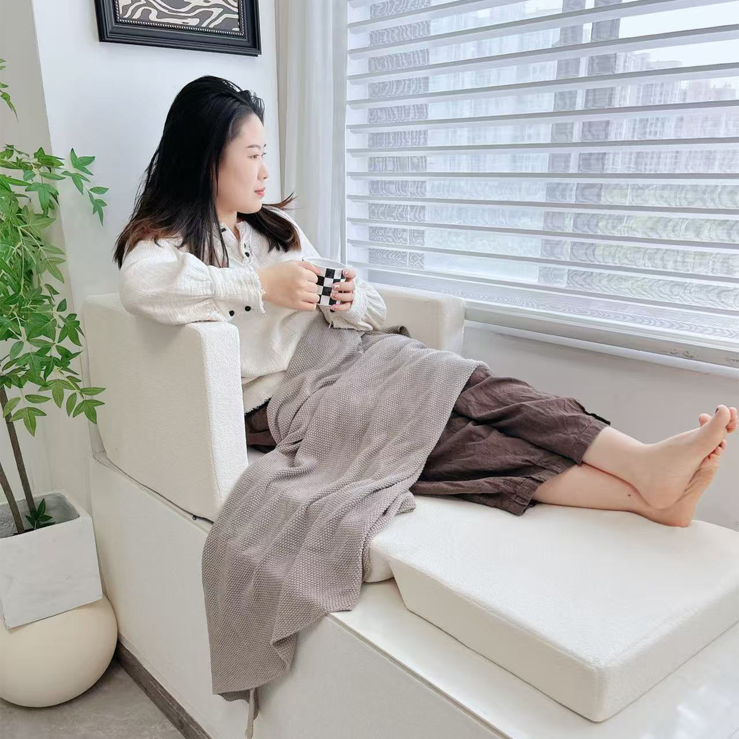 飘窗沙发垫可折叠简约可拆洗