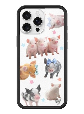 Wildf小猪乐园Little Piggies适用苹果17promax手机壳iPhone16Pro/15/14/13/12全包保护套硅胶防摔个性时尚wf