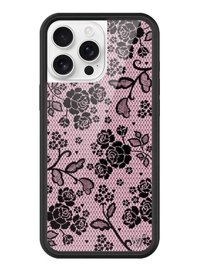 Wildf屋蕾丝花语蓝色I我ME适用苹果16promax手机壳iPhone15pro/14plus/13/12全包保护套硅胶防摔个性时尚wf