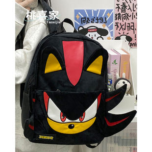 ins卡通书包索尼克音速小子刺猬鼠双肩包中学生大容量旅行背包男