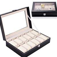Watch Box Jewelry Display Storage Holder Case Grids