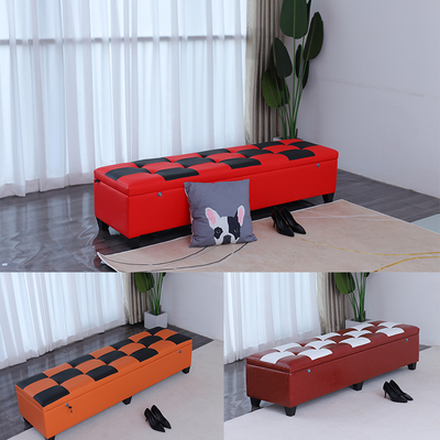 长条沙发凳装实体娃娃女友收纳箱暗锁储物凳带锁娃娃收藏箱子皮凳