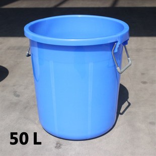 米面油桶白色有盖储水桶圆桶 塑料桶加厚带盖子圆形大号水桶家用装