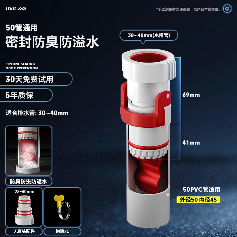 下水道三通分水器厨房洗菜盆洗衣机三头通下水管密封塞排水二合一