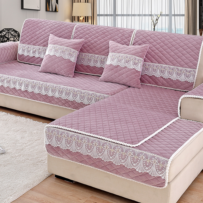 沙发垫冬季防滑短毛绒简约现代加厚贵妃坐垫子靠背巾全包套罩全盖