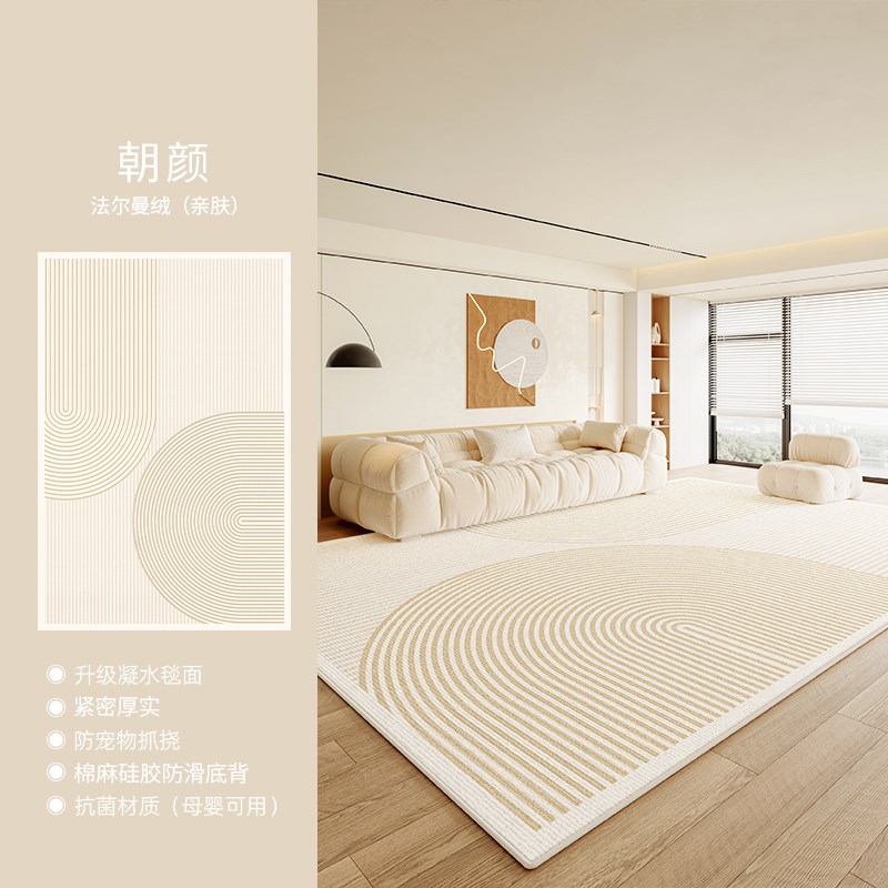 可拆洗地毯客厅2024可机洗奶油风现代简约卧室家用沙发茶几地垫