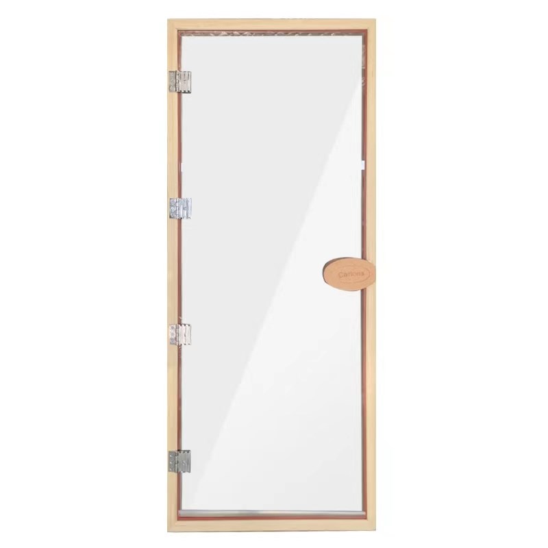 桑拿房门浴室钢化玻璃磁吸门干蒸房铝合金玻璃门汗蒸房门实木门