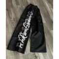 Black Pants with White Letters