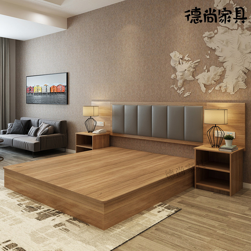 成都酒店宾馆家具全套标间床箱图片