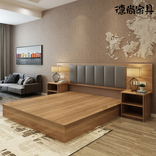 成都酒店宾馆家具全套标间床箱
