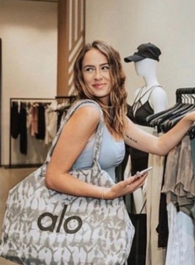 alo 轻便瑜伽包单肩包帆布包男女通用大容量 购物袋运动健身包