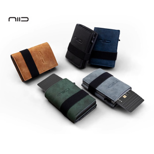 NIID潮牌高级环保素皮小众设计钱包短款 零钱包钱夹卡包Slide2 男士