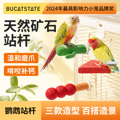 布卡星鹦鹉磨爪站杆鸟用站架