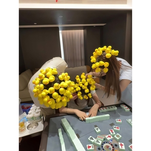 【游戏惩罚道具】麻将小黄鸭发卡立体小鸡弹簧发饰刘海边夹小饰品