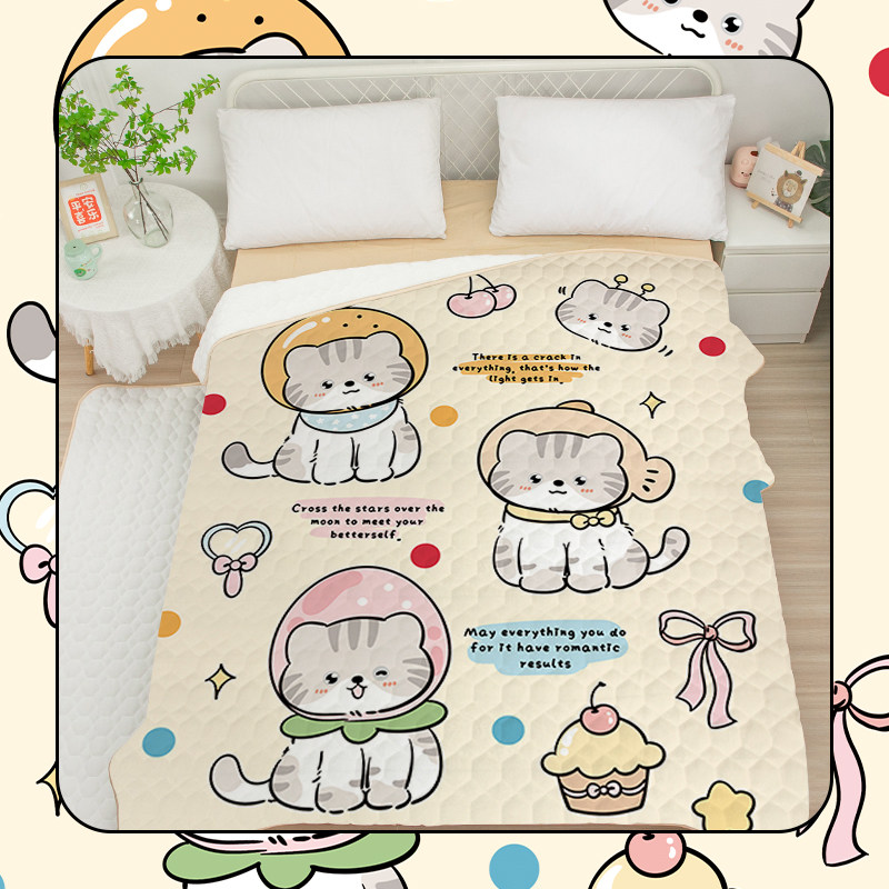 卡通美国短尾猫牛奶绒毛毯居家寝室小毛毯办公室午休空调毯可水洗