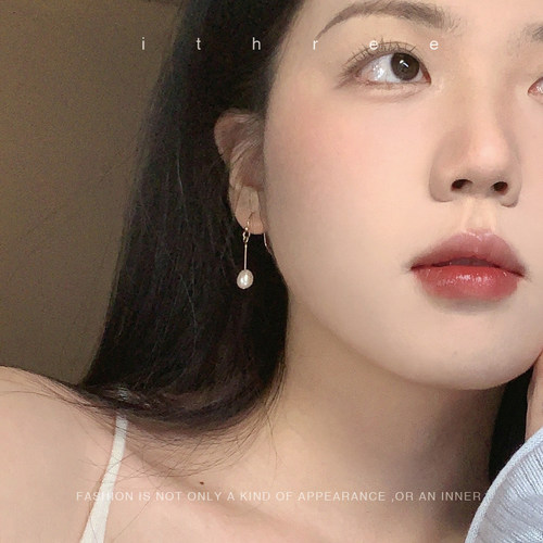 复古镀金天然珍珠女法式小众耳饰