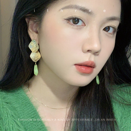 休闲度假风女修饰脸型耳坠耳钉