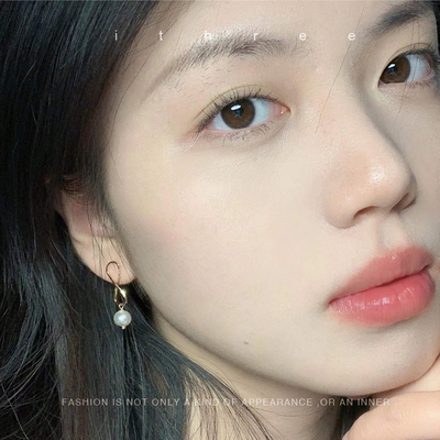 金色蝴蝶结14K金甜美女珍珠耳钉