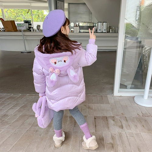 Куртка, детский зимний пуховик с пухом, коллекция 2022, увеличенная толщина, детская одежда