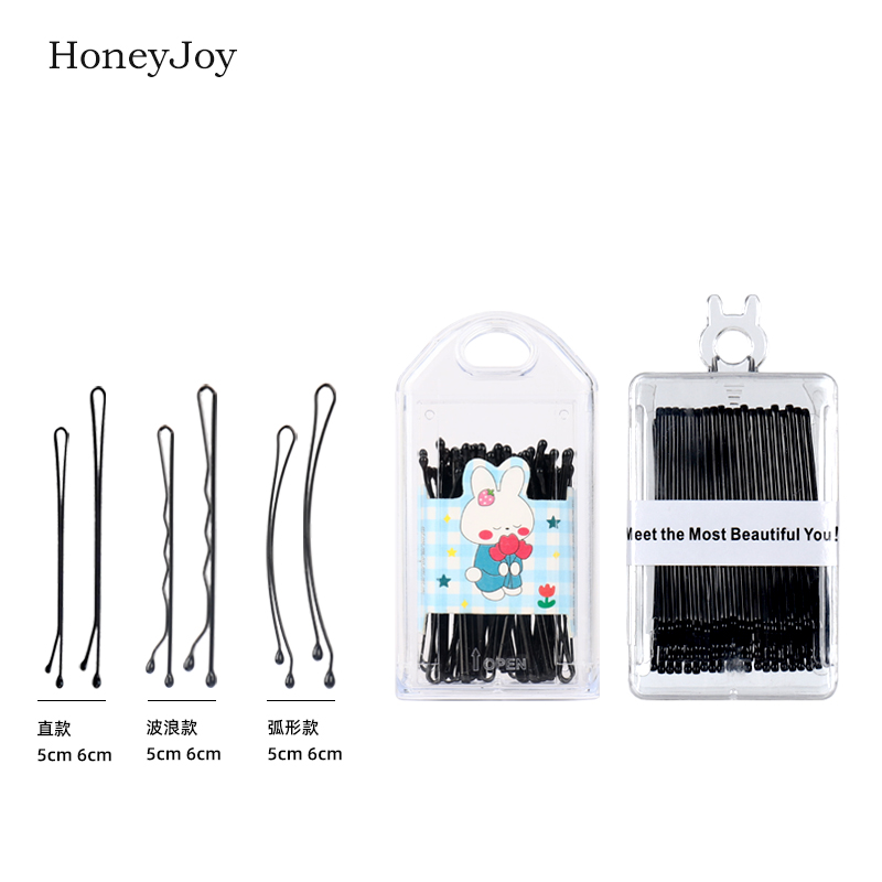 黑色一字夹少女百搭刘海夹