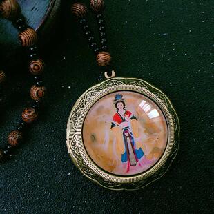 碧霞元君神像泰山奶奶黎山老母挂件九天玄女项链定制空心大号项链