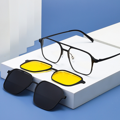 偏光双梁男女套镜磁吸眼镜