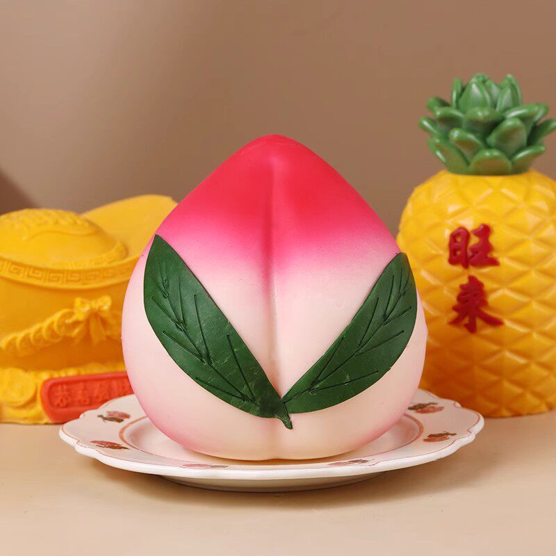 巧克力寿桃福袋元宝蛋糕装饰立体插件生日祝寿可食用烘焙贡品摆件