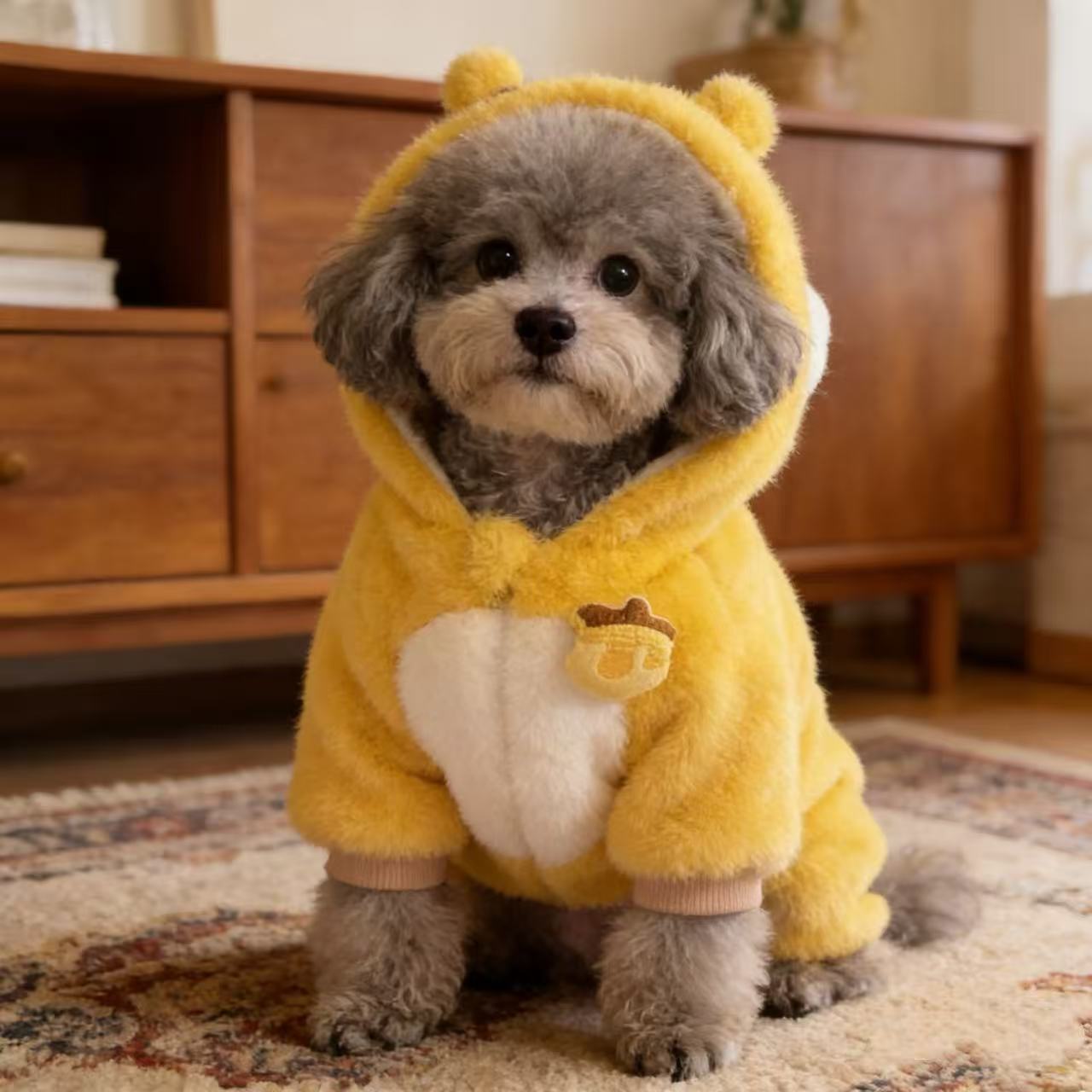 小狗衣服秋冬装厚款四脚可爱呆萌熊棉衣小型犬泰迪宠物