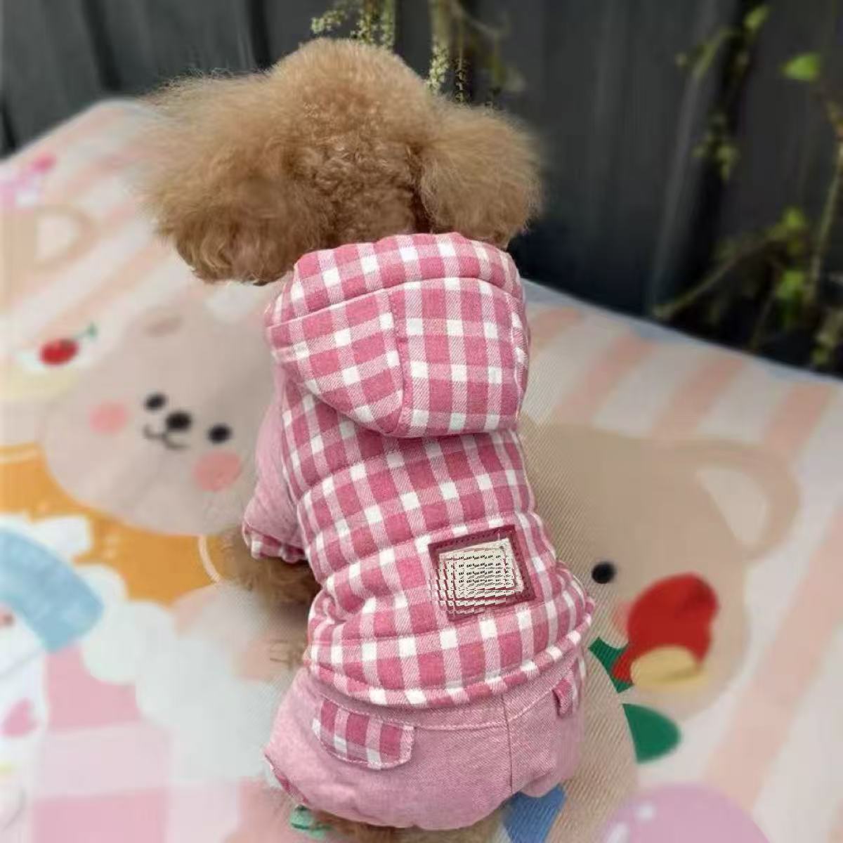 宠物贵宾比熊泰迪雪纳瑞狗狗衣服小型犬秋冬装加厚四脚衣幼犬冬款