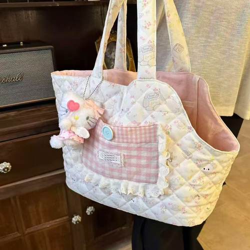 时尚猫咪外出便携单肩猫包手提宠物外出包小型犬比熊泰迪小狗背包