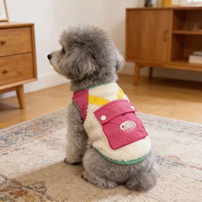 狗狗衣服秋冬新款大口袋马甲摇粒绒加厚外套带牵引扣宠物比熊泰迪