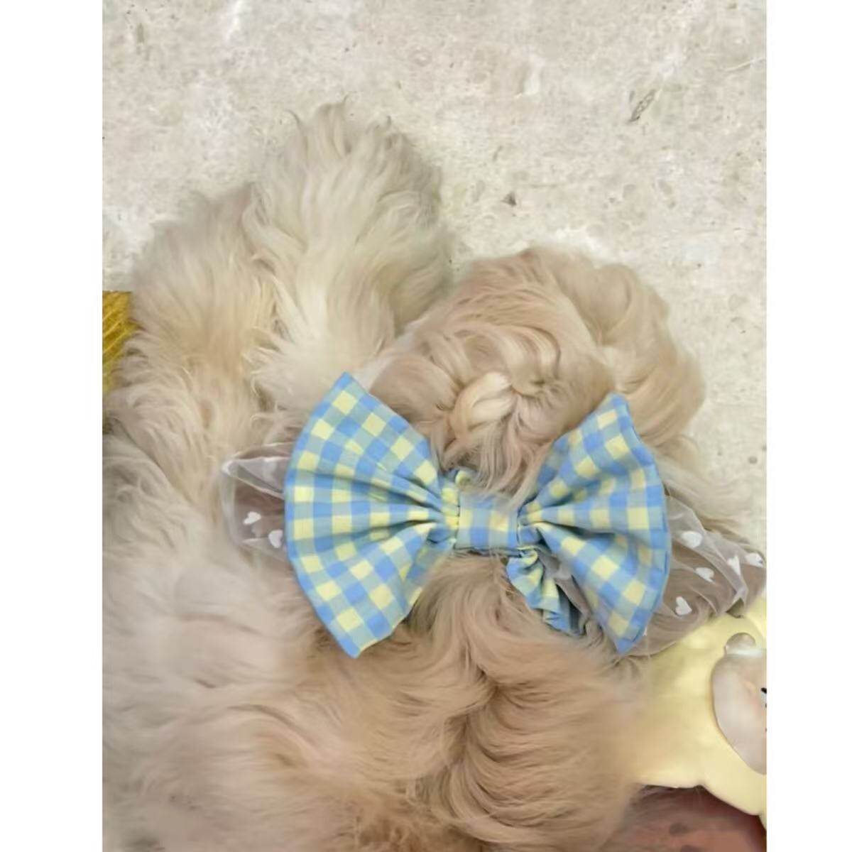 透气通风耳套狗狗美卡查理王史宾格耳花头花可爱拍照