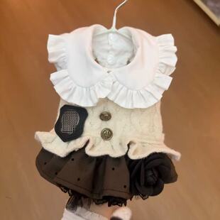 秋冬复古英伦风宠物狗毛衣裙子冬季可爱冬装保暖猫咪衣服蓝猫