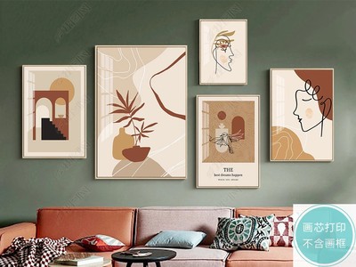 抽象风人物轻奢装饰画芯
