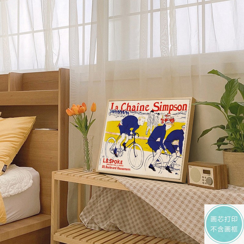 北欧复古L.B.Spoke小众人物美式海报法式怀旧打印画装饰油画布芯