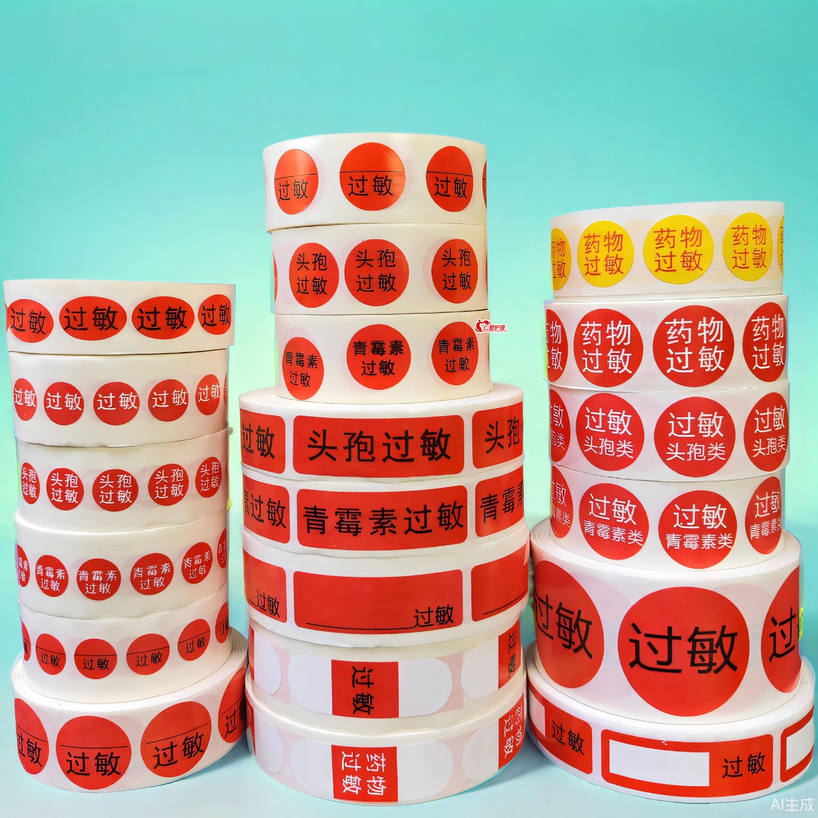 药品过敏史皮试阳性过敏源标识手腕带头胞青酶素药物标签高危圆贴