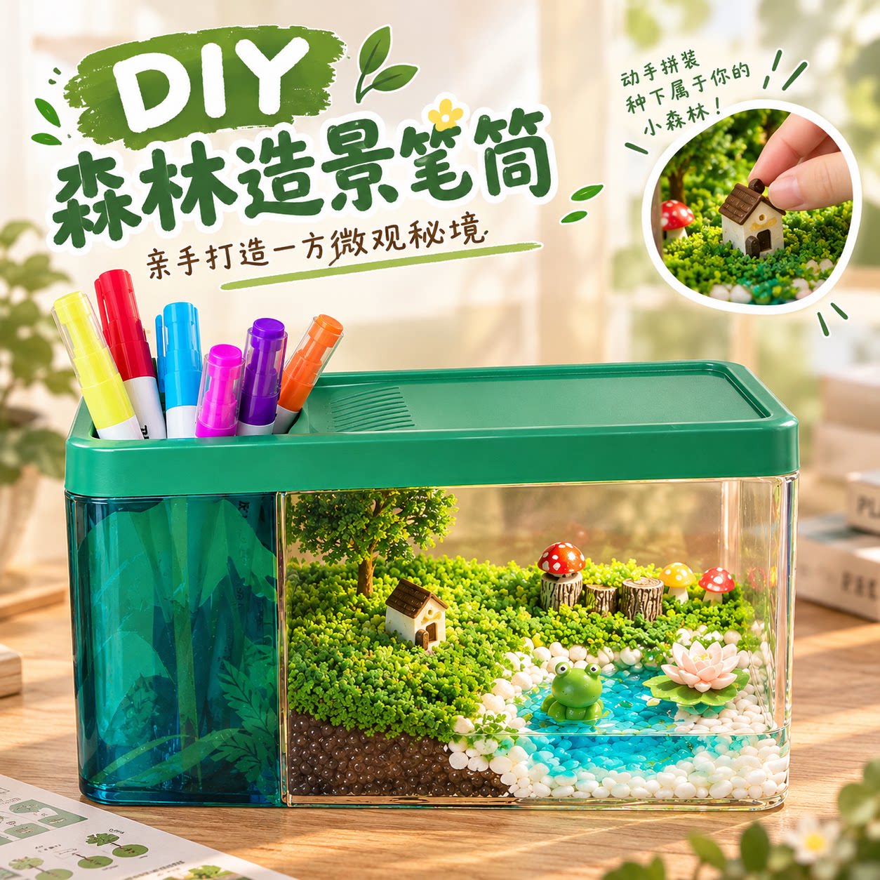 开学笔筒手工diy森灵秘境