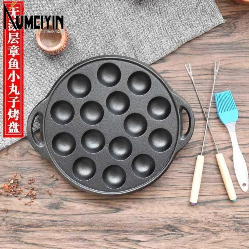 Cast iron Takoyaki baking pan home uncoated nonstick pan