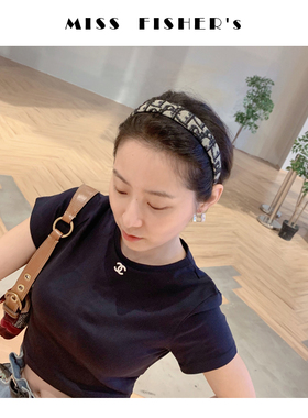 马鞍包老花中古vintage复古logo印花古董网红简约发箍女头箍