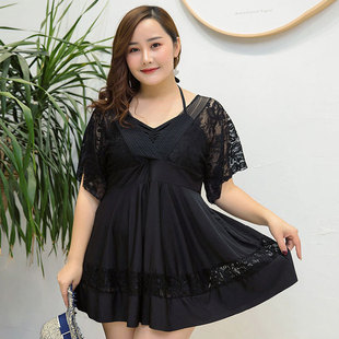 大码 连体保守泳衣女遮肚显瘦200斤胖mm温泉加肥加大温泉泳装