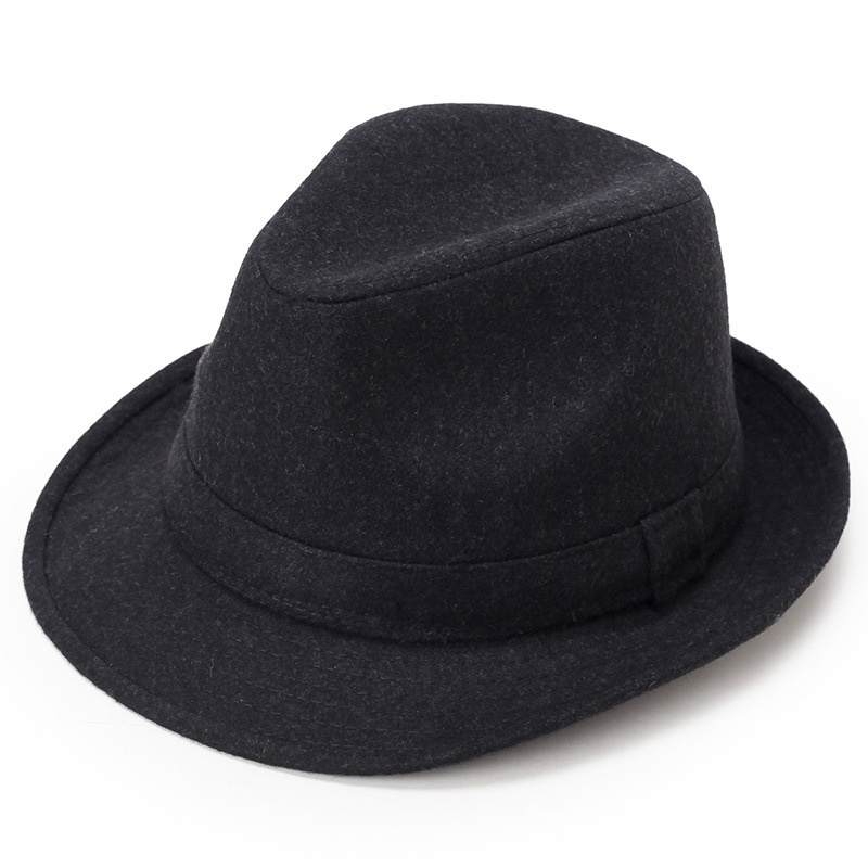 秋冬季礼帽 毛呢面料加厚中老年男士爵士帽冬帽老人帽休闲棉帽